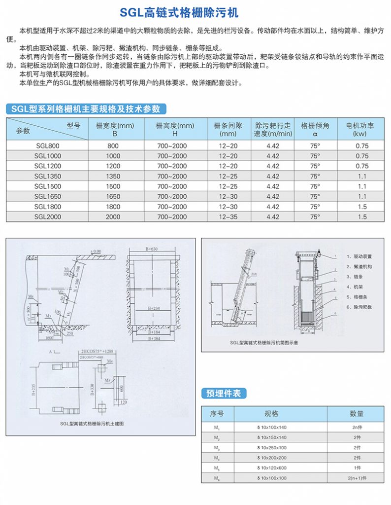 SGL高链式格栅除污机