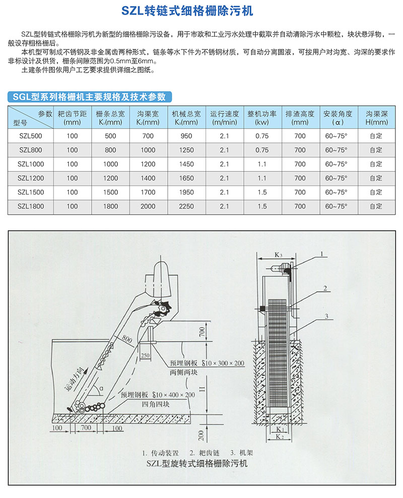 SZL转链式细格栅除污机