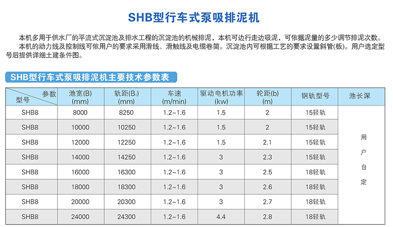 SHB型行车式泵吸排泥机